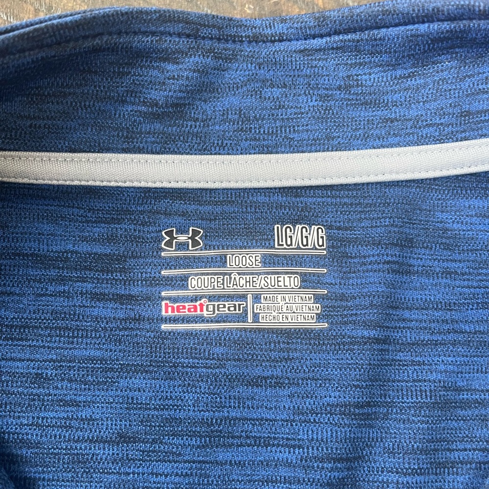 Under Armour Jacket 1/4 Zip Loose HeatGear Blue Golf Athletic Mens Sz Large - Picture 4 of 5